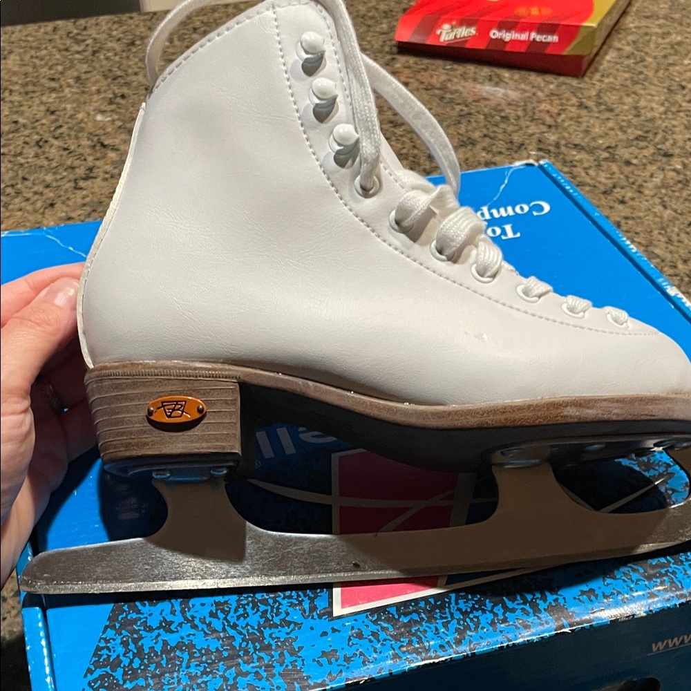 White Ice Skates with Silver Blades